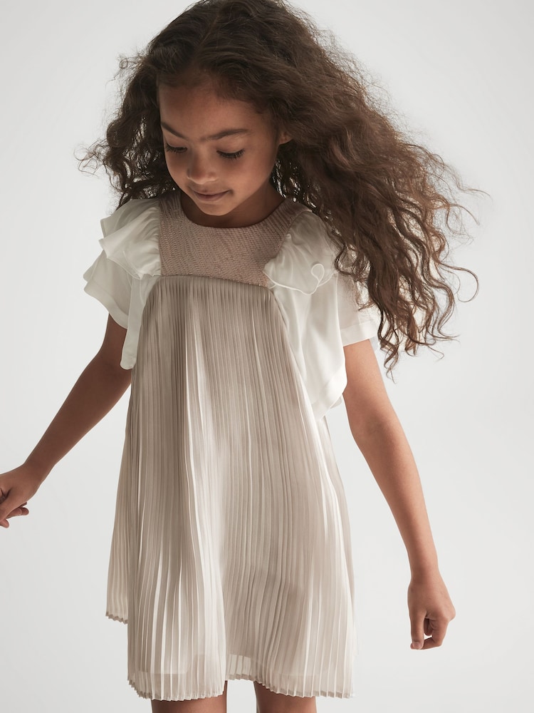 Vestido plisado metalizado Ariella de Reiss - Imagen 1 de 9