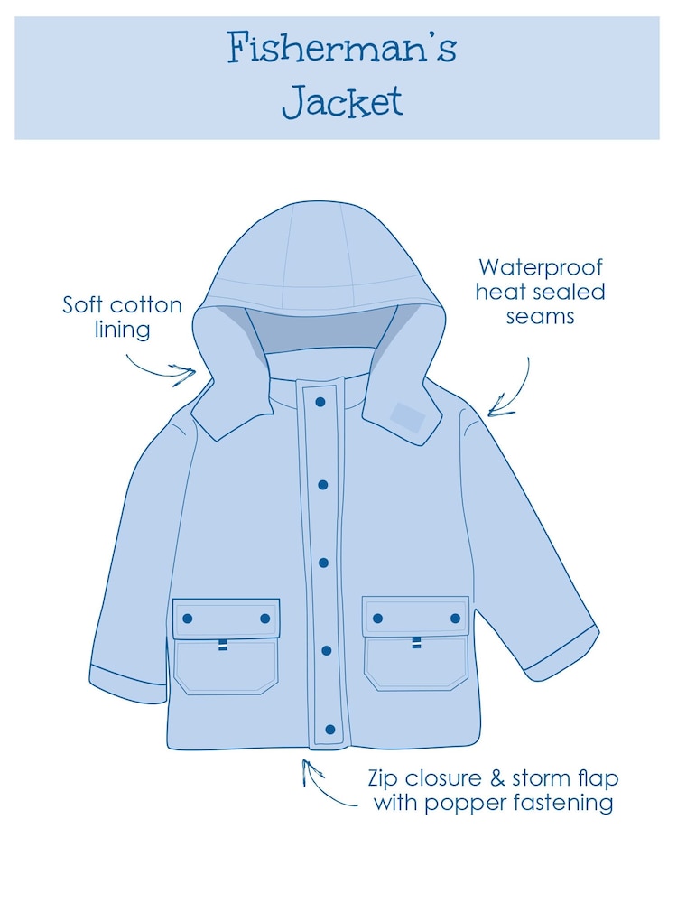 JoJo Maman Bébé Waterproof Fishermans Jacket - Imagen 5 de 5 JoJo Maman Bébé Waterproof Fishermans Jacket - Imagen 5 de 5