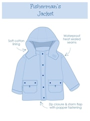 JoJo Maman Bébé Fuchsia Pink Waterproof Fishermans Jacket - Image 6 of 6