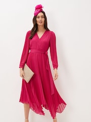 Phase Eight Pink Petite Petra Pleat Dress - Image 1 of 6