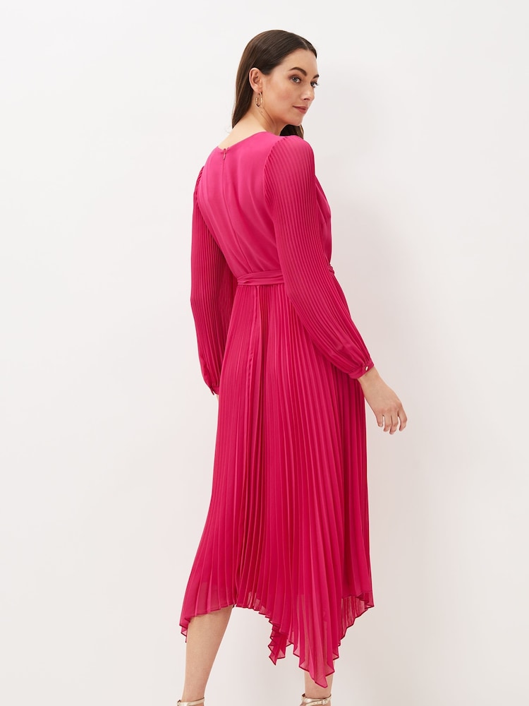 Phase Eight Pink Petite Petra Pleat Dress - Image 2 of 6