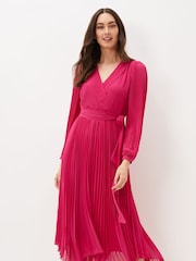 Phase Eight Pink Petite Petra Pleat Dress - Image 3 of 6
