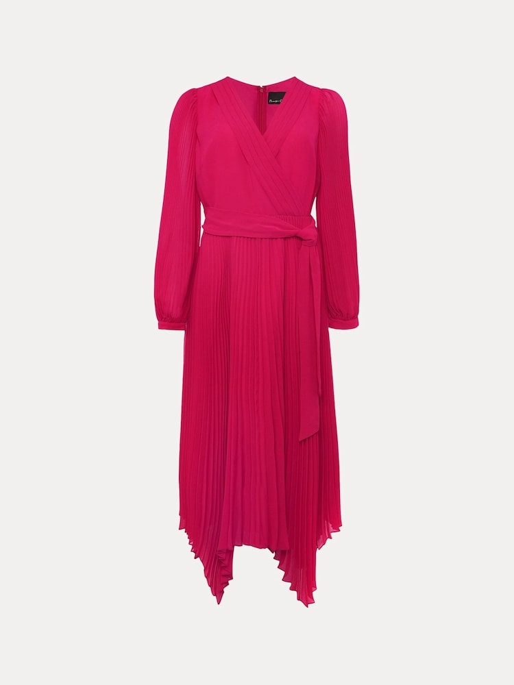 Phase Eight Pink Petite Petra Pleat Dress - Image 6 of 6