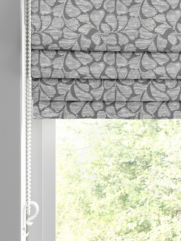 Laura Ashley Grey Maidenhair Woven Made To Measure Roman Blinds - Image 2 of 6