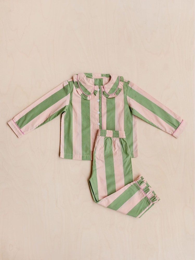 TBCo Green Stripe Kids Pyjamas - Image 1 of 1