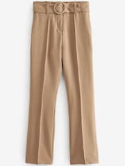 Camel Brown Tailored Belted Straight Trousers - Image 5 of 5