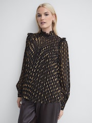 Florere Sheer Ruffle Blouse - Image 1 of 6