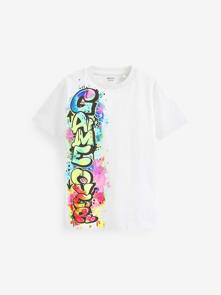 Fluro Graffiti Graphic T-Shirts 3 Pack (3-16yrs) - Image 2 of 5