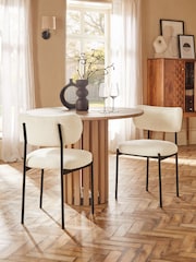 Set of 2 Casual Bouclé Oyster Aleia Dining Chairs - Image 1 of 6
