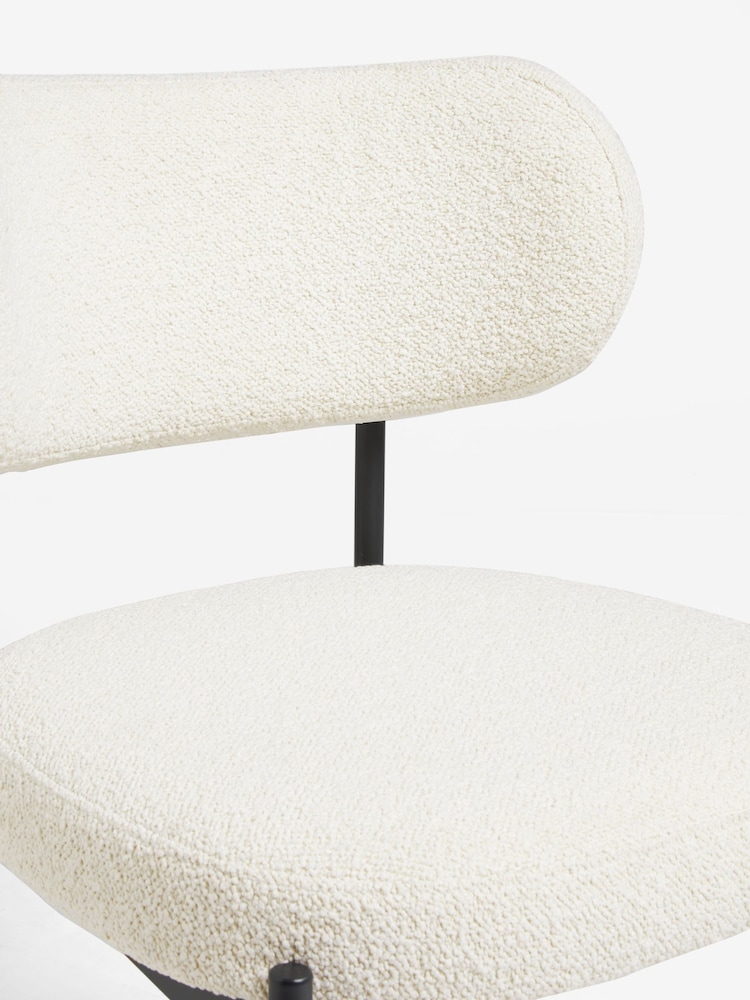 Set of 2 Casual Bouclé Oyster Aleia Dining Chairs - Image 2 of 6