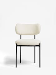 Set of 2 Casual Bouclé Oyster Aleia Dining Chairs - Image 3 of 6