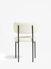 Set of 2 Casual Bouclé Oyster Aleia Dining Chairs - Image 4 of 6