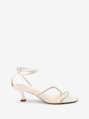 Ivory Ivory Forever Comfort Wedding Jewel and Pearl Low Bridal Sandals - Image 5 of 8
