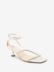 Ivory Ivory Forever Comfort Wedding Jewel and Pearl Low Bridal Sandals - Image 6 of 8