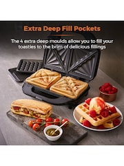 Tower Silver 3-in-1 Deep Fill Sandwich Maker - Image 4 of 8