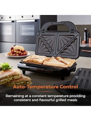 Tower Silver 3-in-1 Deep Fill Sandwich Maker - Image 6 of 8