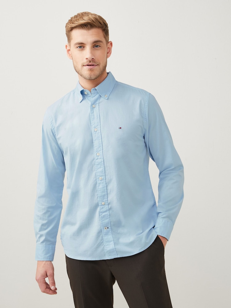 Tommy Hilfiger Blue Core Flex Poplin Regular Fit Shirt - Image 1 of 7