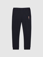 Reiss Navy Andy Senior Embroidered King Nightwear Bottoms - Image 2 of 6
