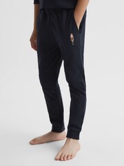 Reiss Navy Andy Senior Embroidered King Nightwear Bottoms - Image 3 of 6