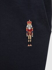 Reiss Navy Andy Senior Embroidered King Nightwear Bottoms - Image 6 of 6
