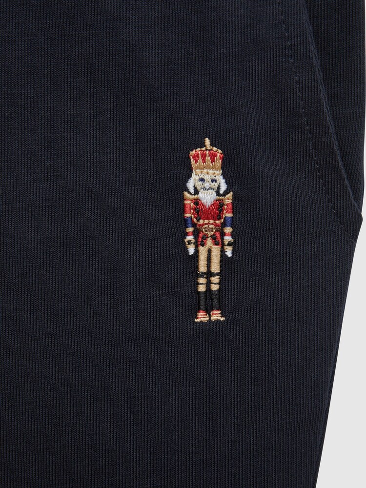 Reiss Navy Andy Senior Embroidered King Nightwear Bottoms - Image 6 of 6
