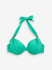 Mint Green Padded Wired Halter Bikini Top - Image 5 of 5