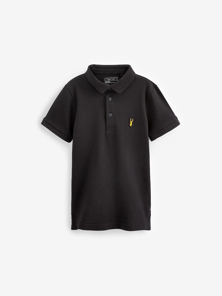 Black Short Sleeve Polo Shirt (3-16yrs) - Image 1 of 2