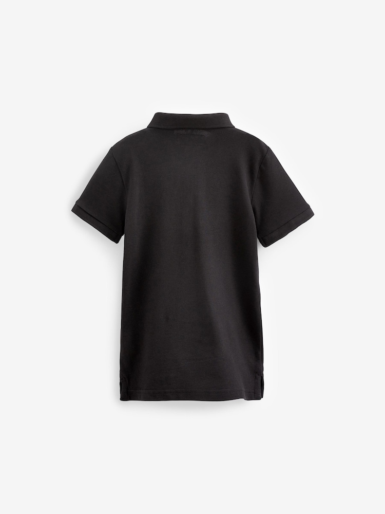 Black Short Sleeve Polo Shirt (3-16yrs) - Image 2 of 2