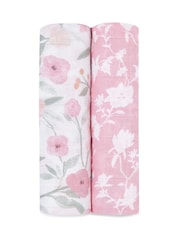 aden + anais Natural Ma Fleur Large 100% Cotton Muslin Blankets 2 Pack - Image 1 of 5
