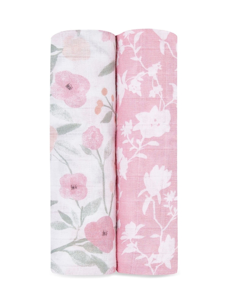 aden + anais Natural Ma Fleur Large 100% Cotton Muslin Blankets 2 Pack - Image 1 of 5