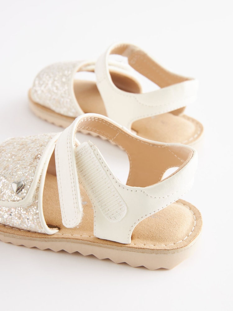 White Glitter Sandals - Image 2 of 5