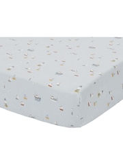 Little Dutch Blue Sailors Bay 100% Cotton Fitted Bassinet Sheet - Image 2 of 2