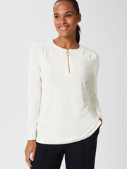 Hobbs Cream Kelsey Tunic Top - Image 1 of 4