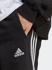 adidas Black Essentials French Terry 3-Stripes 100% Cotton Shorts - Image 4 of 8