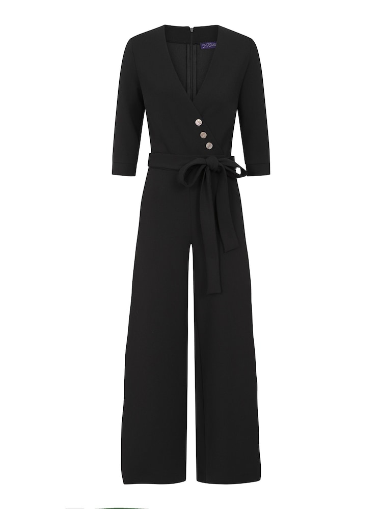 Negro - Hot Squash Smart Scuba Jumpsuit With Buttons - Imagen 3 de 3 Negro - Hot Squash Smart Scuba Jumpsuit With Buttons - Imagen 3 de 3
