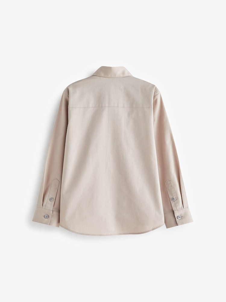 Stone Long Sleeve Smart Trimmed Shirt (3-16yrs) - Image 8 of 8