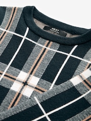 Navy Blue Check Crew Jumper (3-16yrs) - Image 3 of 3