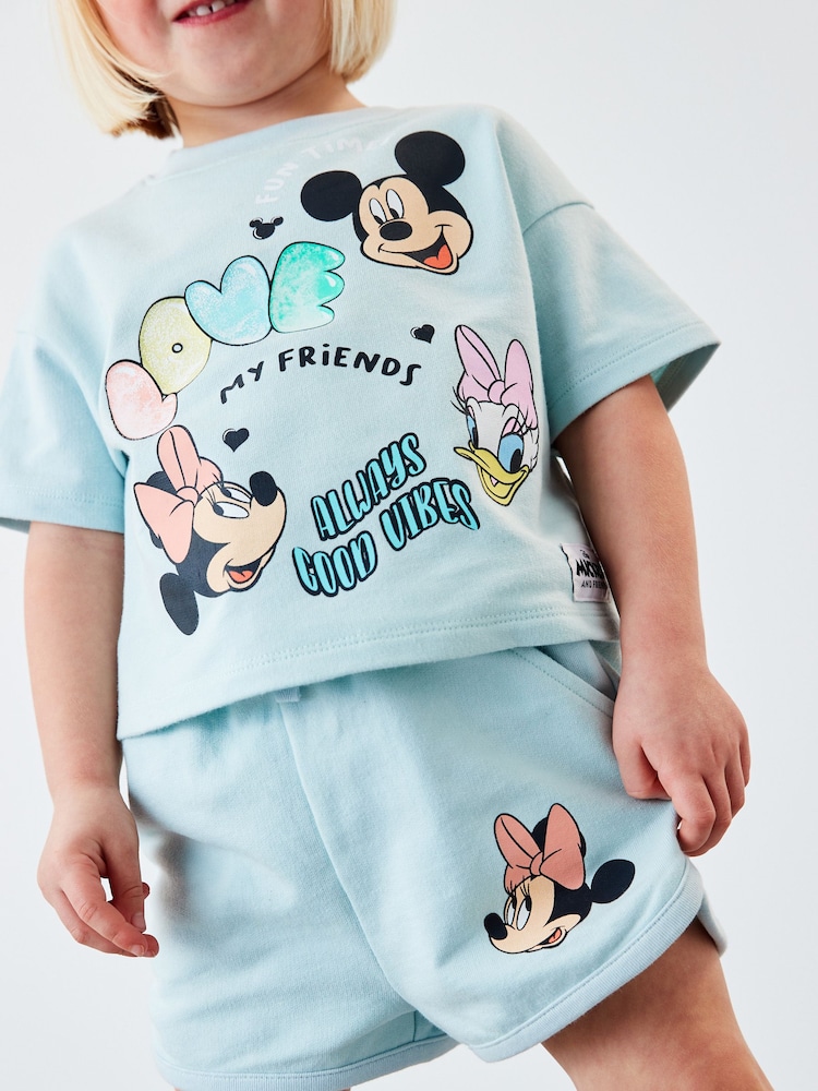 Blue Mickey & Friends Disney Short Co-ord (3mths-7yrs) - Image 1 of 6