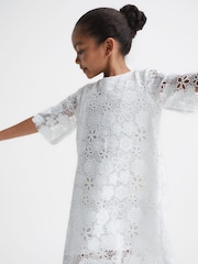 Reiss Ivory Susie 9-12 yrs Lace T-Shirt Dress - Image 1 of 7