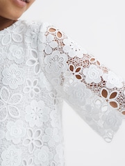 Reiss Ivory Susie 9-12 yrs Lace T-Shirt Dress - Image 4 of 7