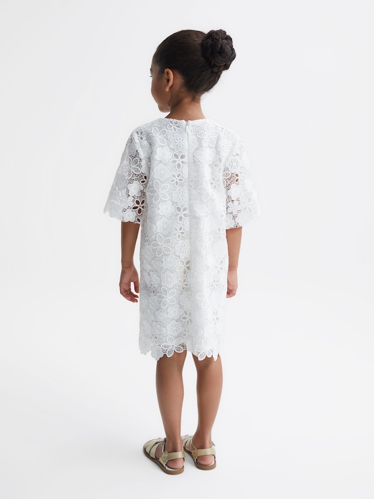 Reiss Ivory Susie 9-12 yrs Lace T-Shirt Dress - Image 5 of 7