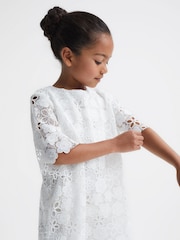 Reiss Ivory Susie 9-12 yrs Lace T-Shirt Dress - Image 6 of 7