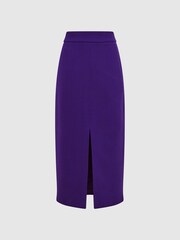 Reiss Purple Ciara Wool Pencil Skirt - Image 2 of 6