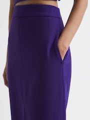 Reiss Purple Ciara Wool Pencil Skirt - Image 4 of 6