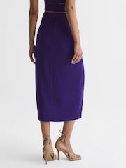 Reiss Purple Ciara Wool Pencil Skirt - Image 5 of 6