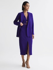 Reiss Purple Ciara Wool Pencil Skirt - Image 6 of 6