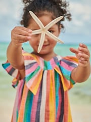 Rainbow Stripe Cotton Ruffle Dress (3mths-8yrs) - Image 3 of 5