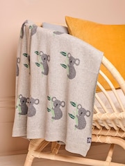 JoJo Maman Bébé Grey Koala Knit Shawl - Image 1 of 4