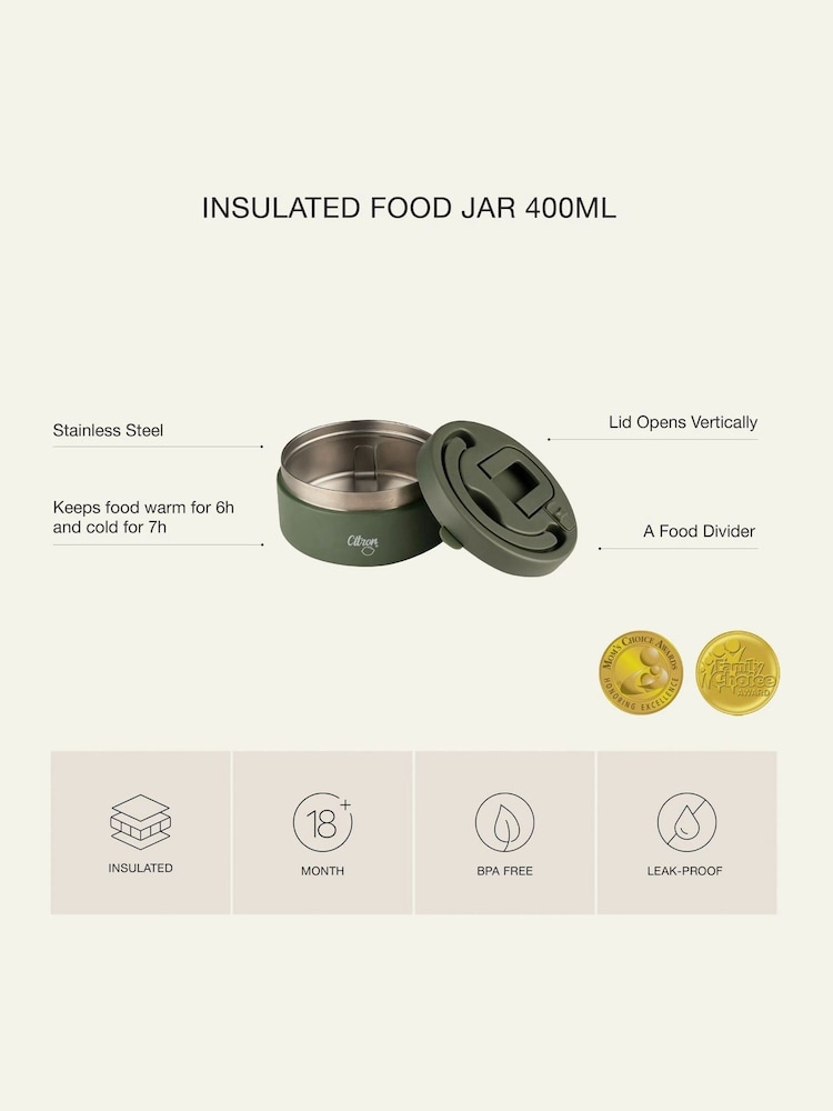 Citron 400ml Leakproof Stainless Steel Insulated Food Flask - Image 6 of 6