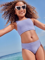 Lilac Purple Textured Bikini (3-16yrs) - Image 1 of 6